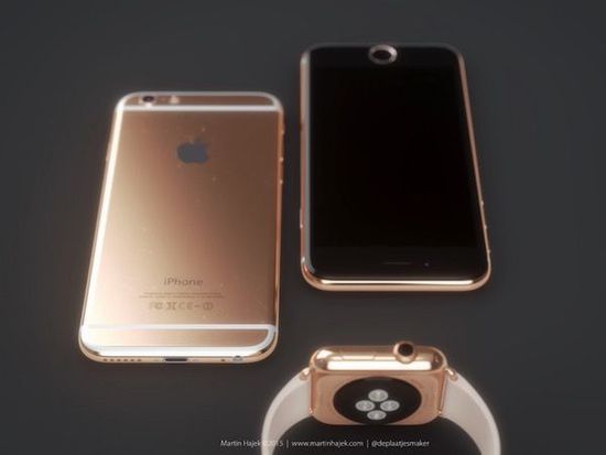 玫瑰金iPhone6s首曝光，搭配AppleWatch