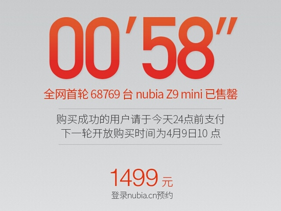 小米看呆：68769臺(tái)nubia新機(jī)58秒售罄