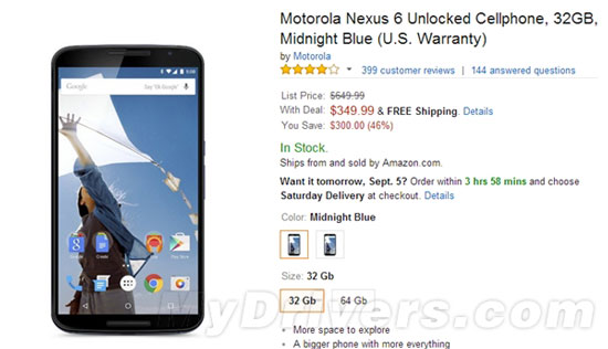 清倉甩賣！Nexus 6連降300美元