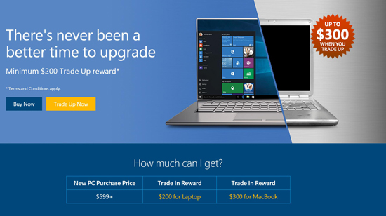 還擊蘋果！微軟以舊換新：買Win10電腦最大折扣2000元
