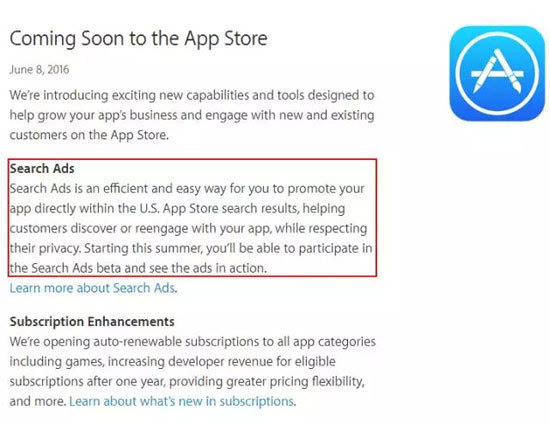 蘋果無(wú)懼搜索引擎競(jìng)價(jià)負(fù)面！宣布試推App Store搜索廣告