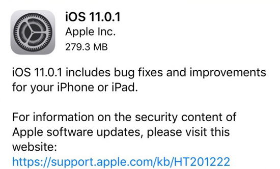 iOS 11.0.1今日凌晨正式推送，改善發(fā)熱和續(xù)航問題